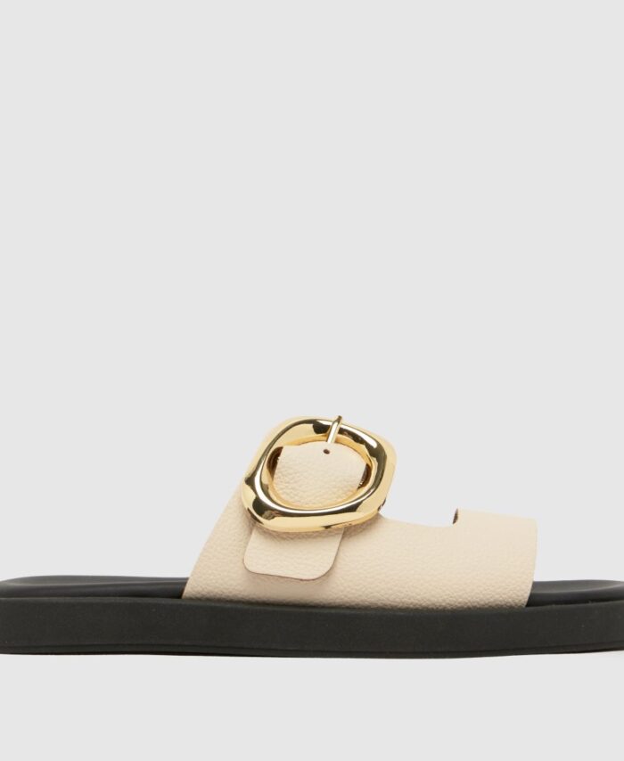 Teela Leather Buckle in Off-White