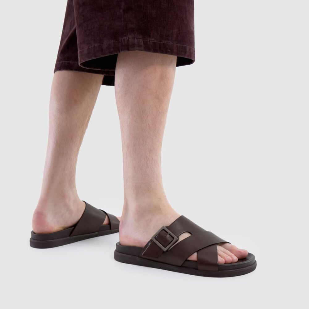Summit Leather Sandal in Brown - Image 2
